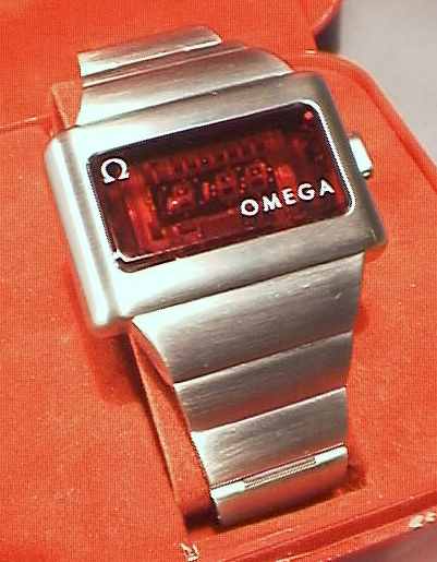 Model with OMEGA on face